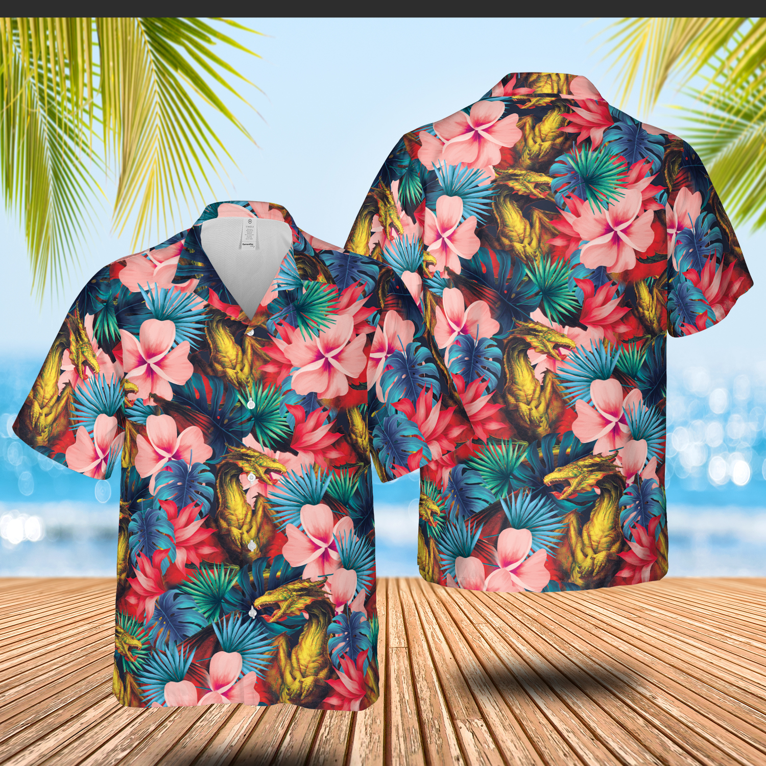 Magic The Gathering Shivan Dragon Hawaiian Shirt Magic The Gathering Shivan Dragon Hawaiian Shirt