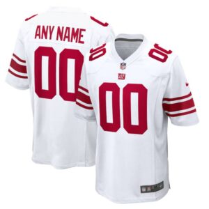 New York Giants NFL Personalized White Game Jersey – Name & Number