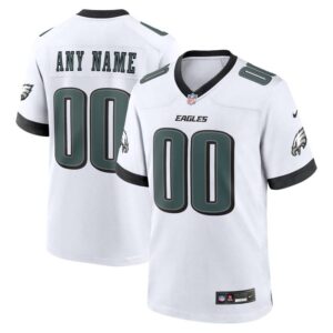 Philadelphia Eagles NFL Personalized White Game Jersey – Name & Number