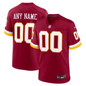 Burgundy Washington Commanders NFL Personalized Game Jersey – Name & Number