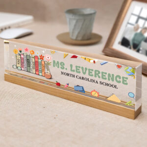 personalized teacher desk sign custom acrylic name plate floral book classroom decor new teacher gift teacher office decor 4.jpg