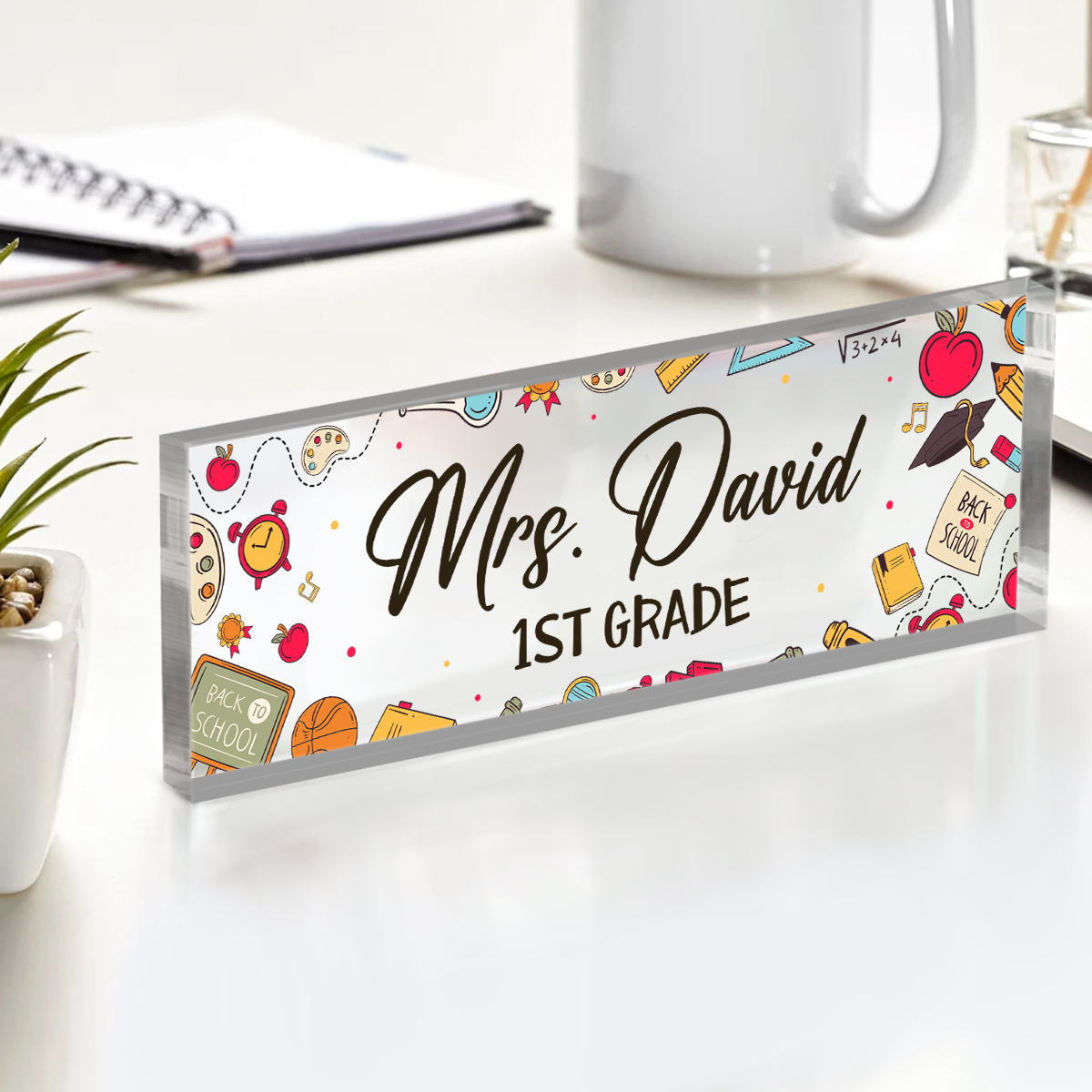 Personalized Teacher Name Plate, Custom Acrylic Desk Name Plate, Teacher Classroom Desk Sign, Teacher Appreciation Gift, Back to School Gift Personalized Teacher Name Plate, Custom Acrylic Desk Name Plate, Teacher Classroom Desk Sign, Teacher Appreciation Gift, Back to School Gift