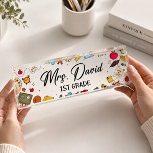 Personalized Teacher Name Plate, Custom Acrylic Desk Name Plate, Teacher Classroom Desk Sign, Teacher Appreciation Gift, Back to School Gift 6 personalized teacher name plate custom acrylic desk name plate teacher classroom desk sign teacher appreciation gift back to school gift 10.jpg