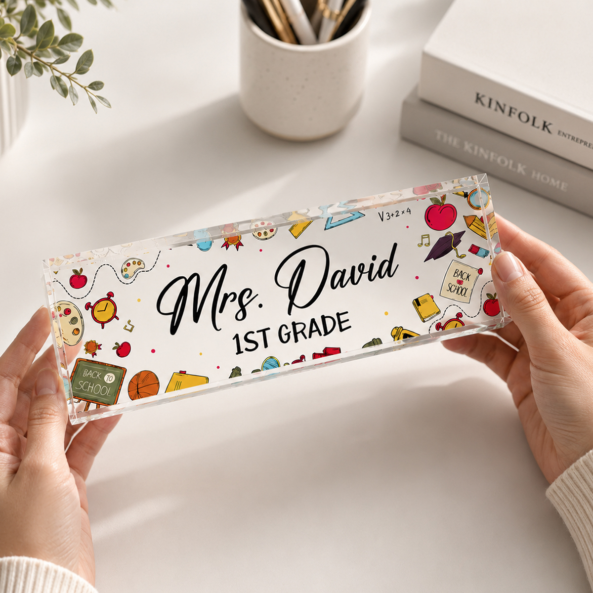 Personalized Teacher Name Plate, Custom Acrylic Desk Name Plate, Teacher Classroom Desk Sign, Teacher Appreciation Gift, Back to School Gift Personalized Teacher Name Plate, Custom Acrylic Desk Name Plate, Teacher Classroom Desk Sign, Teacher Appreciation Gift, Back to School Gift