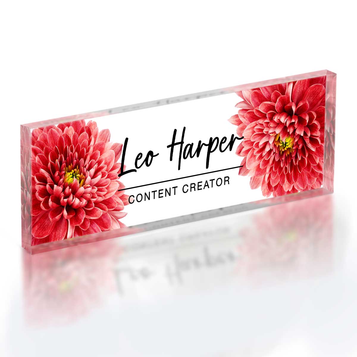 Desk Plaque, Custom Name Plate for Desk, Personalized Name Sign Acrylic Plaque, Flowers Designs On Acrylic Block, Gift for Women, Office Desk Decor Desk Plaque, Custom Name Plate for Desk, Personalized Name Sign Acrylic Plaque, Flowers Designs On Acrylic Block, Gift for Women, Office Desk Decor