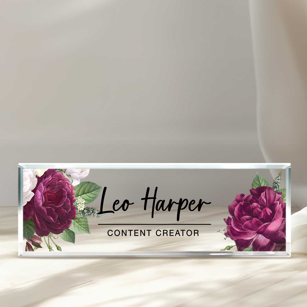 Desk Plaque, Custom Name Plate for Desk, Personalized Name Sign Acrylic Plaque, Flowers Designs On Acrylic Block, Gift for Women, Office Desk Decor Desk Plaque, Custom Name Plate for Desk, Personalized Name Sign Acrylic Plaque, Flowers Designs On Acrylic Block, Gift for Women, Office Desk Decor