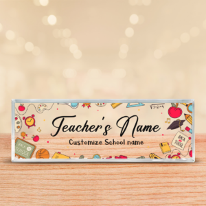 Personalized Acrylic Name Plate For Teacher, Custom Name Teacher Gift, Teacher Desk Plaque, Teacher Gift For Women, Gifts For Teachers From Students