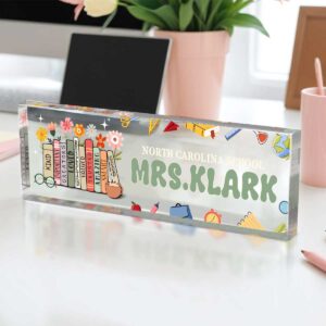 Personalized Teacher Desk Name Plate, Nameplate For Teacher, Teacher Desk Decor, Back To School Teacher Appreciation Gift, Teacher Gift For Women 4 benicee shop personalized teacher desk name plate 1.jpg