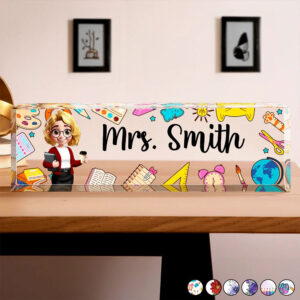 Teacher Name Plate Office Decor – Personalized Desk Name Plate