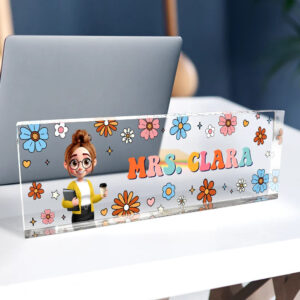 TextPatternGroovyRetroTeacherName PersonalizedDeskNamePlate TS822 CLA1171 Mk1.jpg