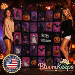 Cozy Flannel Halloween Blanket with Spider Web Bat Print 1 Cozy Flannel Halloween Blanket with Spider Web Bat Print 2.jpg