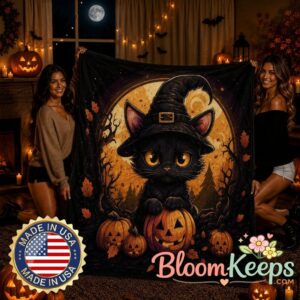 Blanket Cute Halloween Cat Spooky Pumpkin Soft Throw