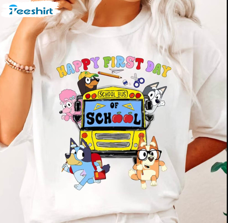 Bluey Back To School Bundle Shirt, First Day Of School Sweater Short Sleeve Bluey Back To School Bundle Shirt, First Day Of School Sweater Short Sleeve