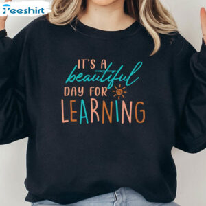 It’s Beautiful Day For Learning Vintage Shirt, Teacher Short Sleeve Tee Tops