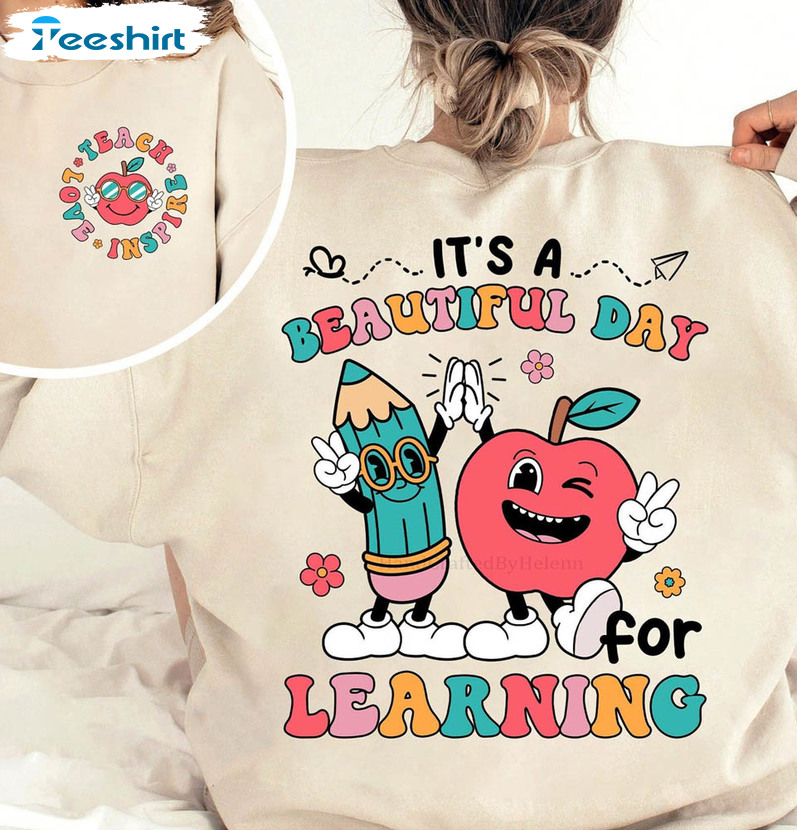 Cute Elementary Shirt, It’s Beautiful Day For Learning Unisex Hoodie Long Sleeve Cute Elementary Shirt, It’s Beautiful Day For Learning Unisex Hoodie Long Sleeve