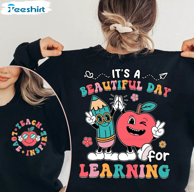 Cute Elementary Shirt, It’s Beautiful Day For Learning Unisex Hoodie Long Sleeve Cute Elementary Shirt, It’s Beautiful Day For Learning Unisex Hoodie Long Sleeve
