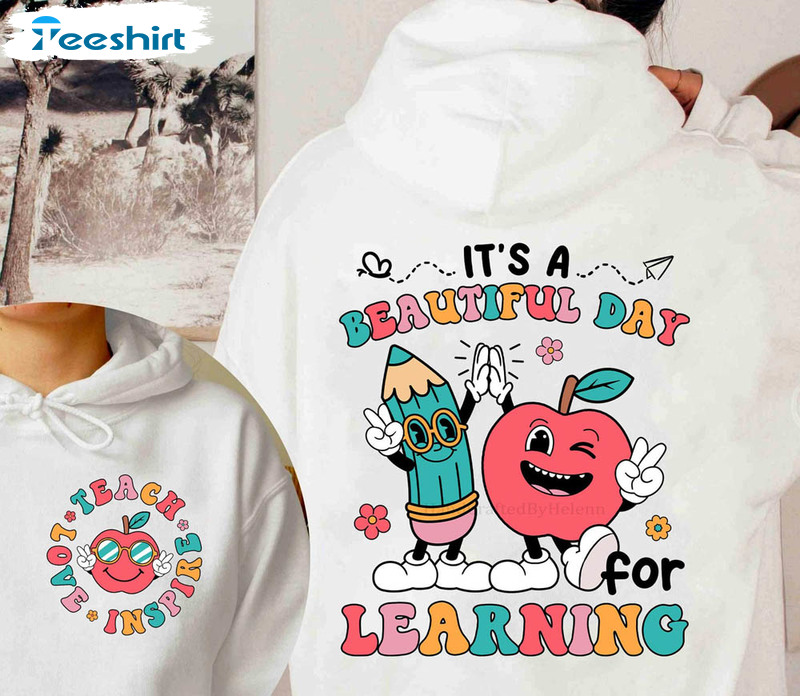 Cute Elementary Shirt, It’s Beautiful Day For Learning Unisex Hoodie Long Sleeve Cute Elementary Shirt, It’s Beautiful Day For Learning Unisex Hoodie Long Sleeve
