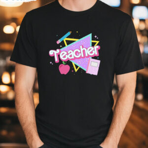 Pink Teacher Cute Shirt, Colorful Teacher Long Sleeve Sweatshirt