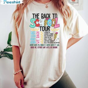 First Day Of School Unisex Hoodie, Groovy The Back To School Tour Shirt Sweater 1 4 the back to school tour shirt bruh we back teacher shirt end of summer shirt first day of school 1.jpg