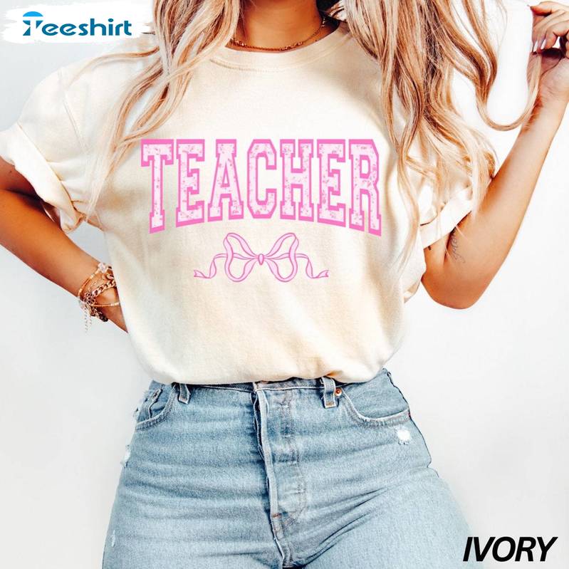 Awesome Coquette Teacher Shirt, Groovy Teacher Appreciation Long Sleeve Sweater Awesome Coquette Teacher Shirt, Groovy Teacher Appreciation Long Sleeve Sweater