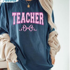 Awesome Coquette Teacher Shirt, Groovy Teacher Appreciation Long Sleeve Sweater 1 7 coquette teacher shirt teacher appreciation shirt school teacher tshirt coquette aesthetic pink 1.jpg