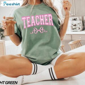 Awesome Coquette Teacher Shirt, Groovy Teacher Appreciation Long Sleeve Sweater 3 7 coquette teacher shirt teacher appreciation shirt school teacher tshirt coquette aesthetic pink 3.jpg