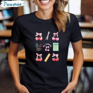 Modern Coquette Teacher Shirt, Awesome Coquette Bow Teacher Long Sleeve Tank Top