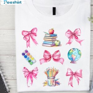 Groovy Back To School Sweatshirt , Cool Design Coquette Teacher Shirt Short Sleeve