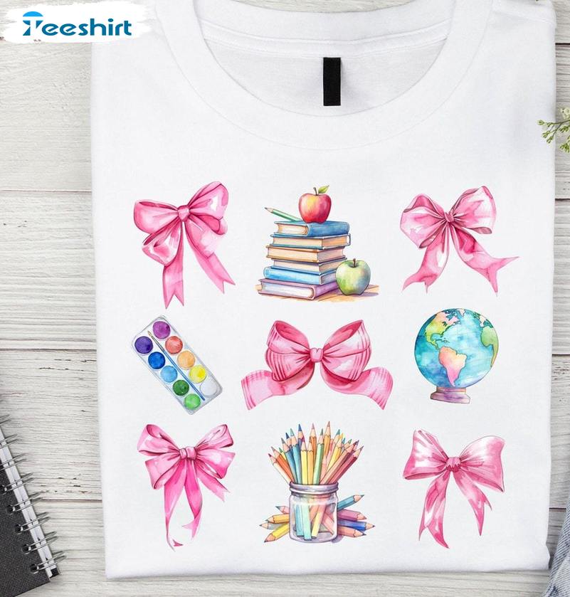 Groovy Back To School Sweatshirt , Cool Design Coquette Teacher Shirt Short Sleeve Groovy Back To School Sweatshirt , Cool Design Coquette Teacher Shirt Short Sleeve