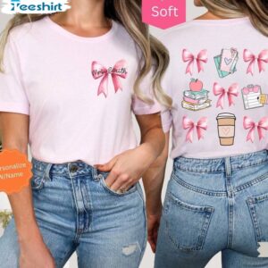 With Name Teacher Appreciation Sweatshirt , Unique Coquette Teacher Shirt Tank Top 1 1 teacher coquette shirt with name teacher appreciation gift personalized teacher name shirt 1.jpg