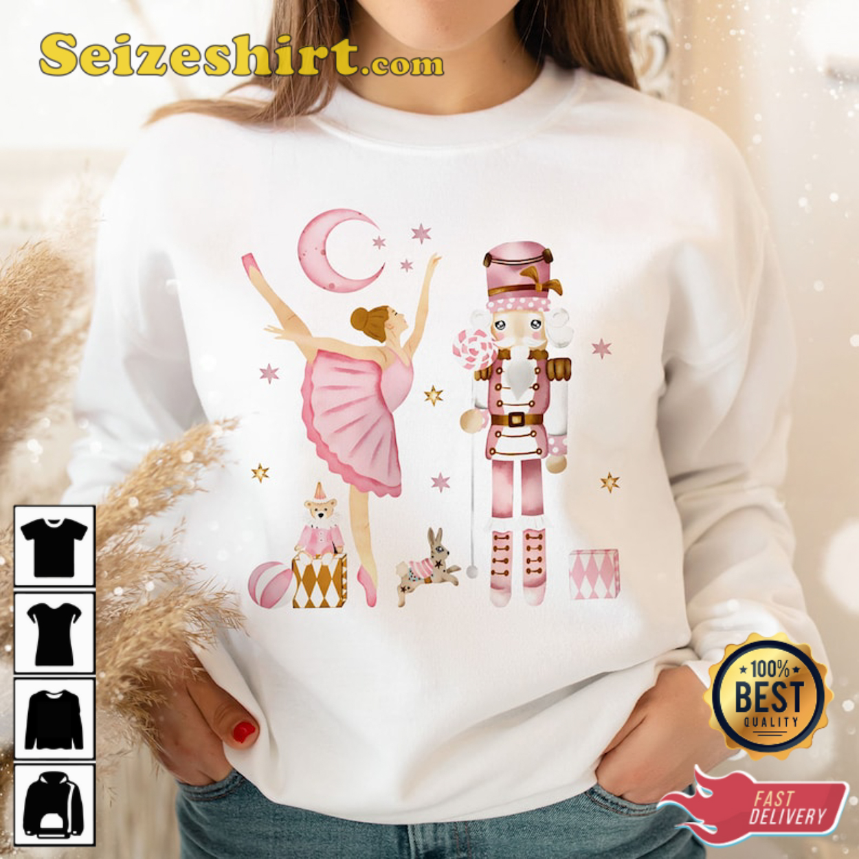 Vintage Ballet Nutcracker Christmas Shirt, Pink Xmas Sweatshirt, Sweater For Christmas, Gift For Her, Nutcracker Christmas Crewneck Shirt Vintage Ballet Nutcracker Christmas Shirt, Pink Xmas Sweatshirt, Sweater For Christmas, Gift For Her, Nutcracker Christmas Crewneck Shirt
