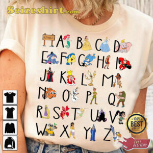 Disney Teacher Alphabet Characters From A To Z Cartoon T-Shirt 1 Disney Teacher Alphabet Characters From A To Z Cartoon T Shirt 2.jpg