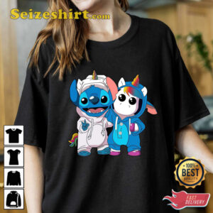 Stitch And Unicorn Cute Disney Costume Best Friends Match T Shirt 2.jpg