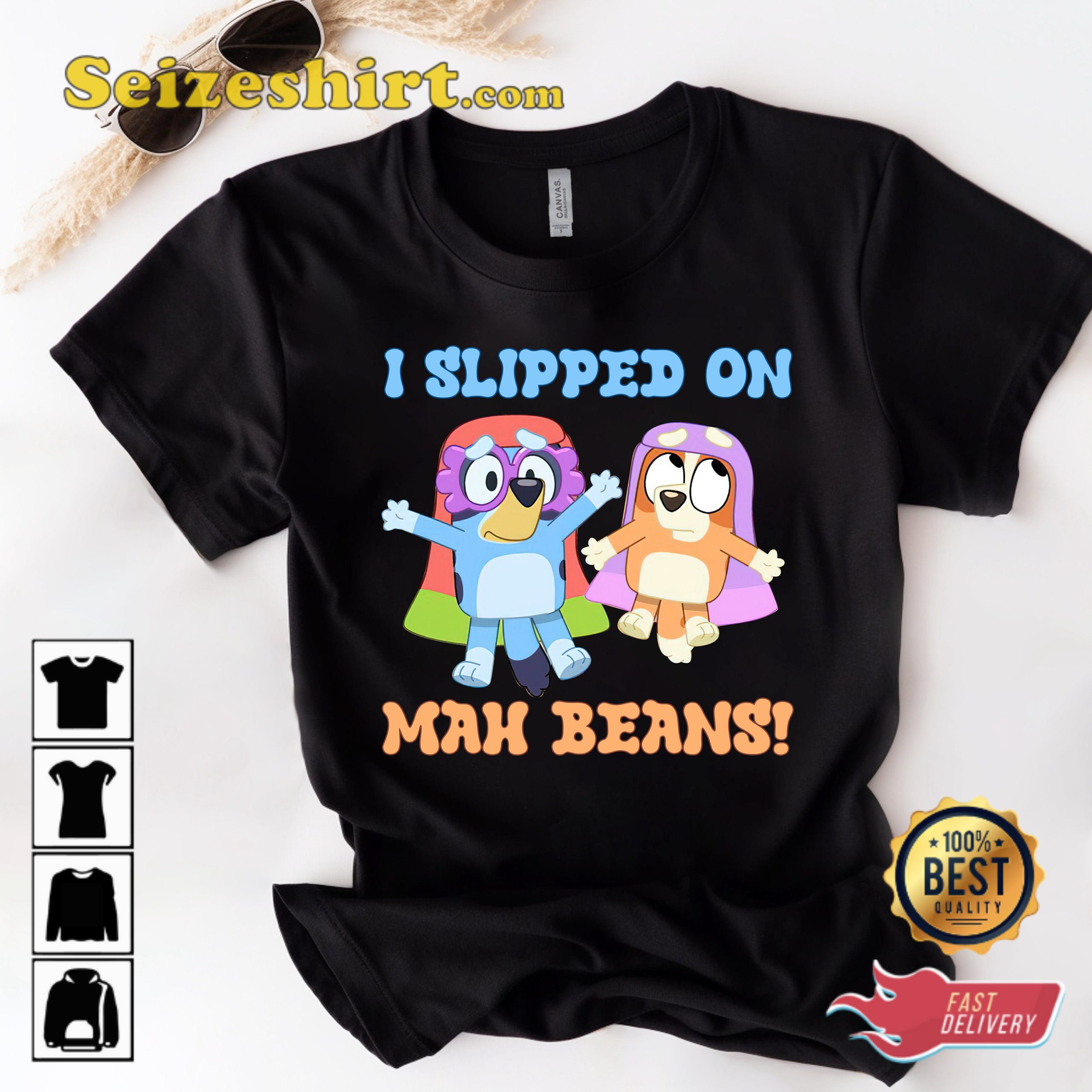 Bluey Family Summer Slipped On Mah Beans T-shirt Bluey Family Summer Slipped On Mah Beans T-shirt