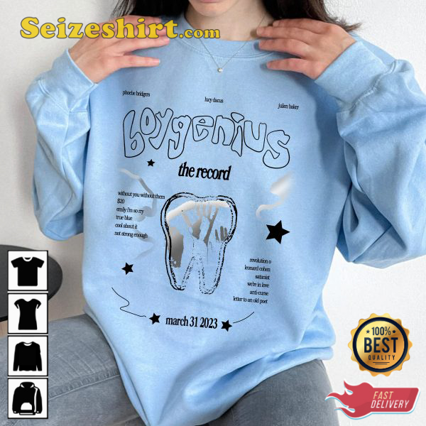 Boygenius Band The Record T-Shirt Boygenius Band The Record T-Shirt