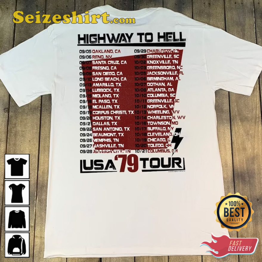 1979 ACDC Highway To Hell USA Tour T-Shirt 1979 ACDC Highway To Hell USA Tour T-Shirt