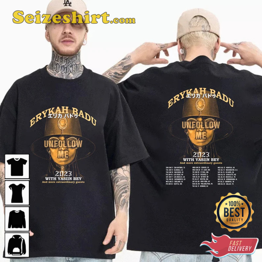 Retro Erykah Badu Unfollow Me World Tour 2026 T-Shirt Retro Erykah Badu Unfollow Me World Tour 2026 T-Shirt
