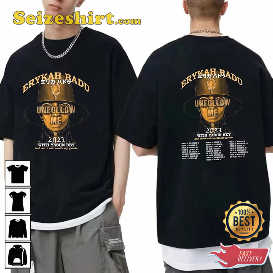 Retro Erykah Badu Unfollow Me World Tour 2026 T-Shirt Retro Erykah Badu Unfollow Me World Tour 2026 T-Shirt