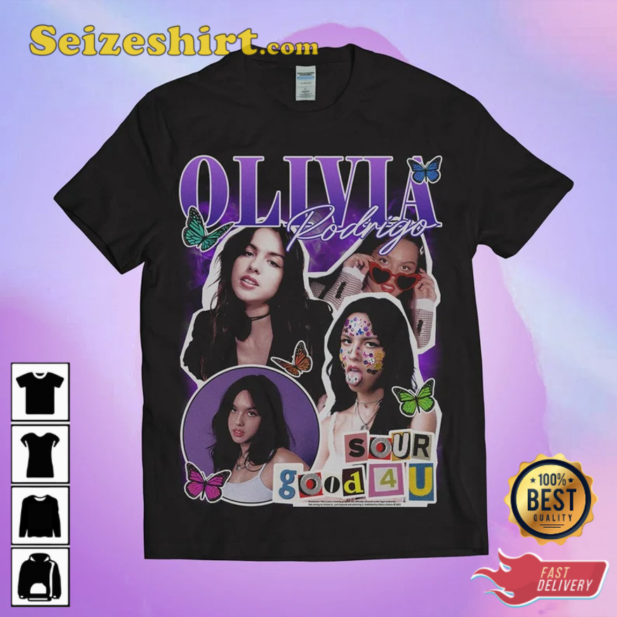 Olivia Rodrigo Sour Good 4U Butterfly T-Shirt Olivia Rodrigo Sour Good 4U Butterfly T-Shirt