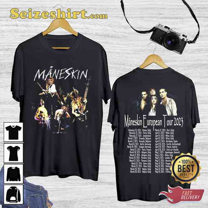 Måneskin Rush Maneskin European World Tour T-shirt Måneskin Rush Maneskin European World Tour T-shirt