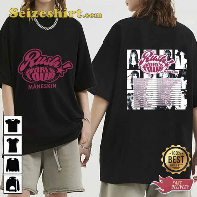 2026 Måneskin Rush World Tour 2026 T-Shirt 2026 Måneskin Rush World Tour 2026 T-Shirt
