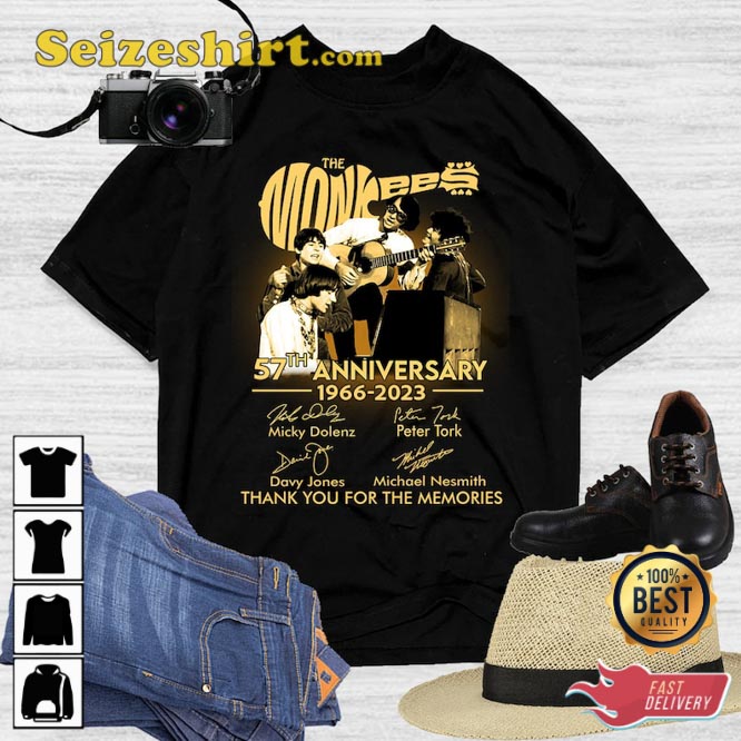 The Monkees 56th Anniversary 1966-2026 Signatures T-Shirt The Monkees 56th Anniversary 1966-2026 Signatures T-Shirt
