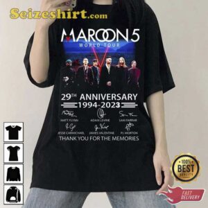 29th Anniversary Maroon 5 Band World Tour 2026 Shirt