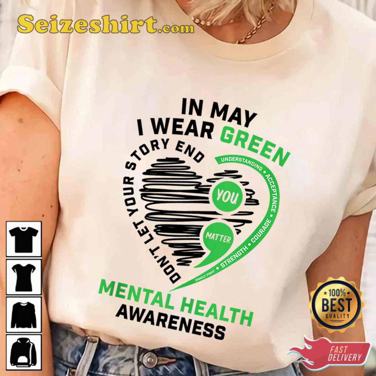 In May We Wear Green Summer Shirt Mental Health Awareness Shirt In May We Wear Green Summer Shirt Mental Health Awareness Shirt