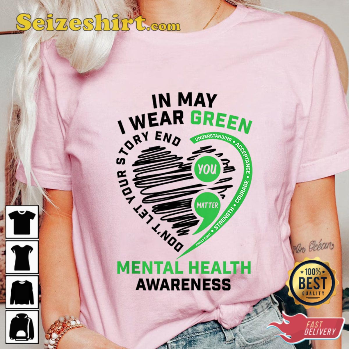 In May We Wear Green Summer Shirt Mental Health Awareness Shirt In May We Wear Green Summer Shirt Mental Health Awareness Shirt