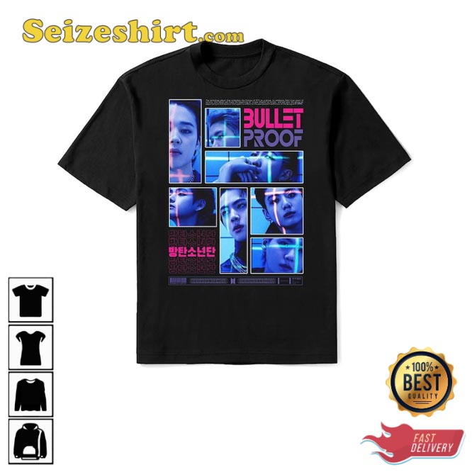 Kpop Korean Fans gift V Rap Monster Bullet Proof Unisex T shirt Kpop Korean Fans gift V Rap Monster Bullet Proof Unisex T shirt