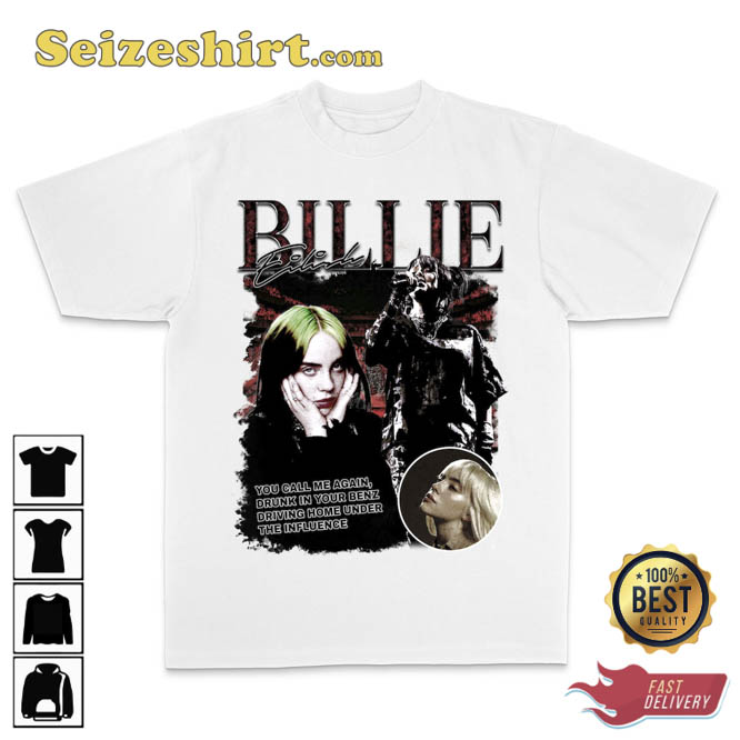 Billie Eilish Vintage White Rap Tee 90s Inspired Retro Unisex T-Shirt Billie Eilish Vintage White Rap Tee 90s Inspired Retro Unisex T-Shirt