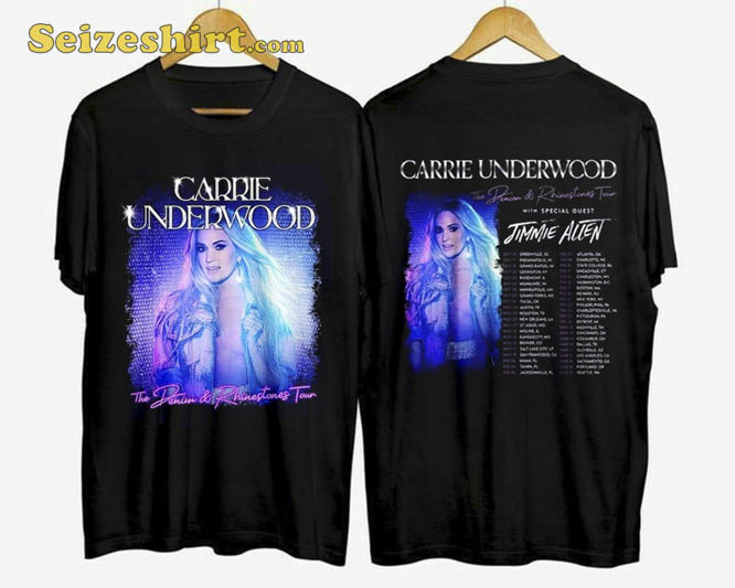 Carrie Underwood Denim and Rhinestones Tour 2026 Double Sided T-Shirt Carrie Underwood Denim and Rhinestones Tour 2026 Double Sided T-Shirt