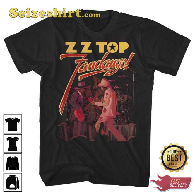 ZZ Top Fandango Got Me Under Pressure Black Adult T-Shirt ZZ Top Fandango Got Me Under Pressure Black Adult T-Shirt