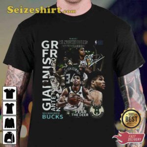 Milwaukee Bucks 34 Giannis Antetokounmpo Fear The Deer Signature Unisex T-Shirt 1 Milwaukee Bucks 34 Giannis Antetokounmpo Fear The Deer Signature Unisex T Shirt1.jpg